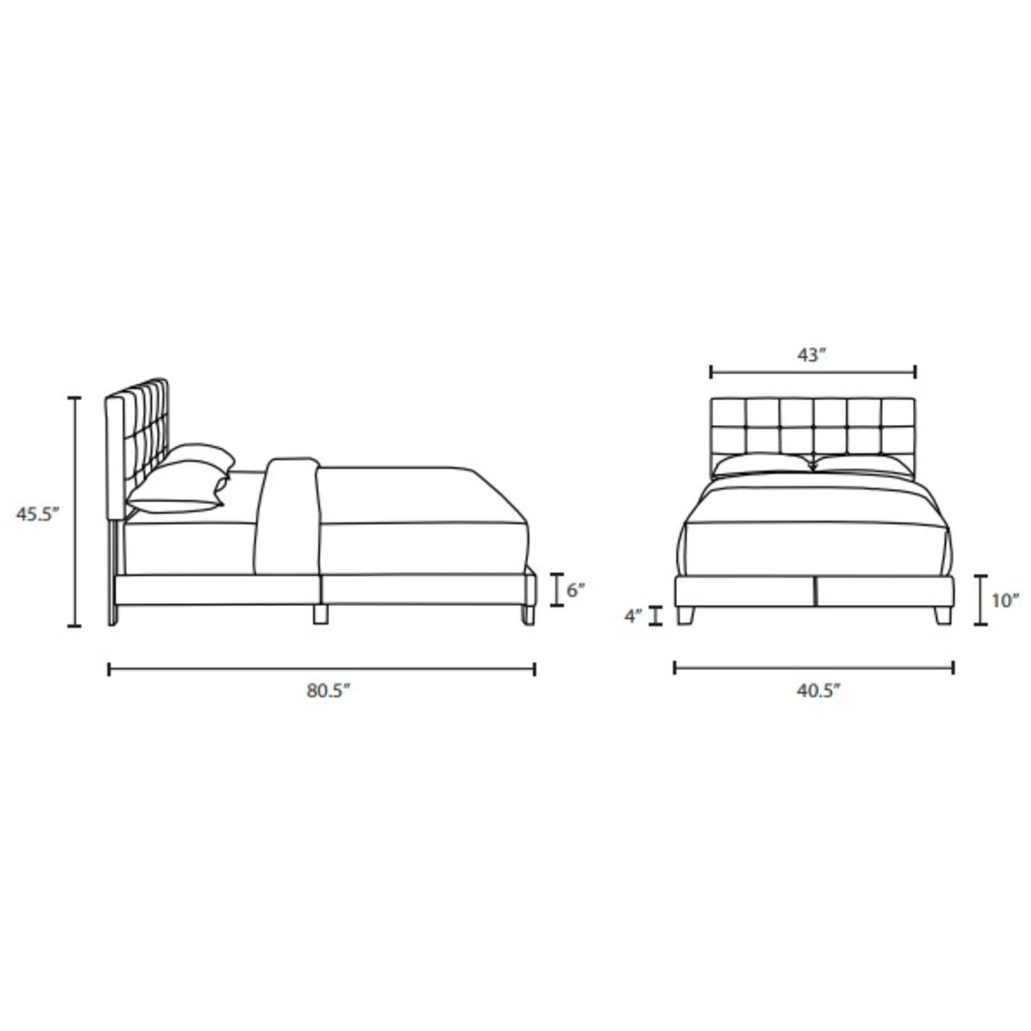 Other Twin Bed In Midnight Blue W/ Tufted Headboard - Image 6