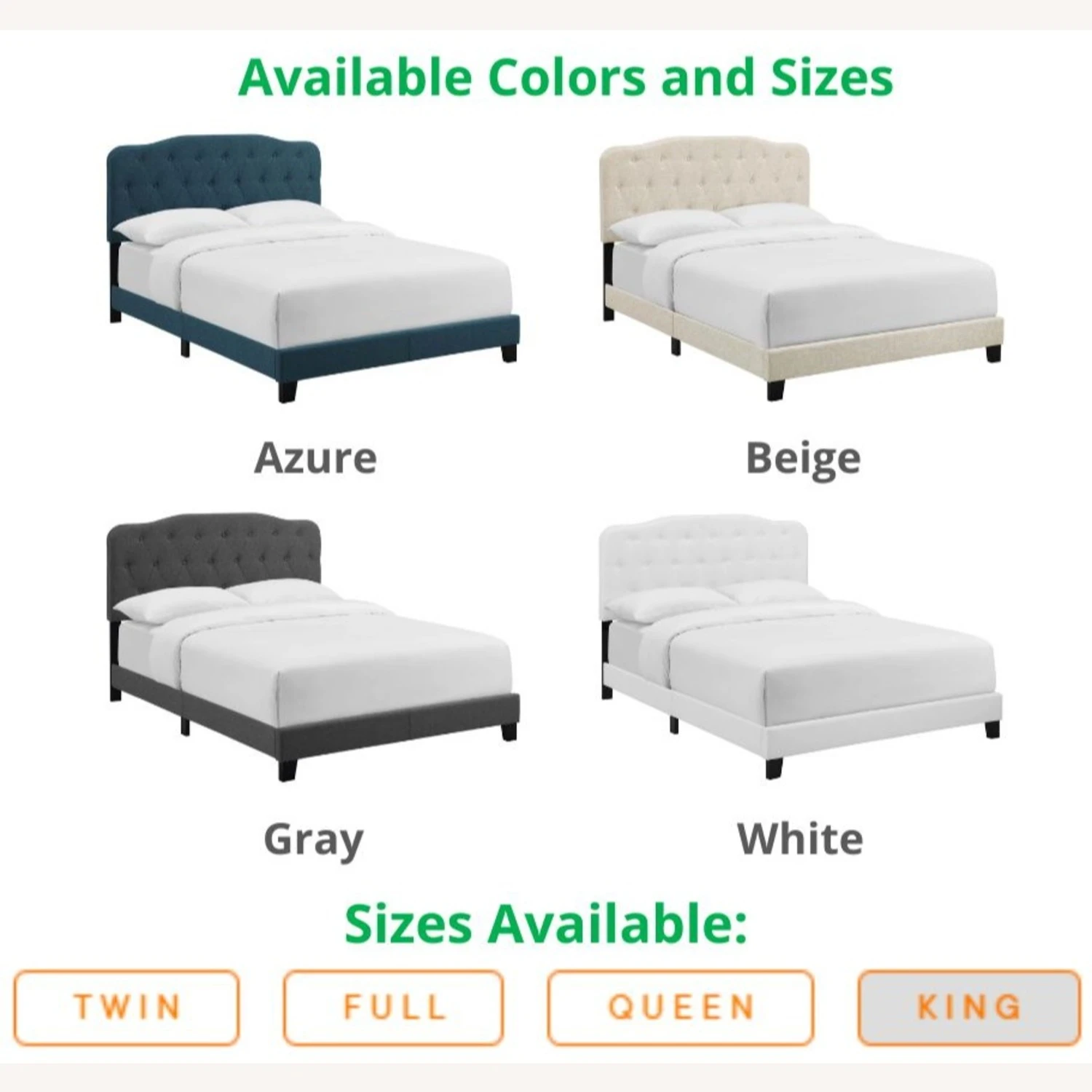 Other Queen Bed Upholstered In White Polyester Fabric - Image 6