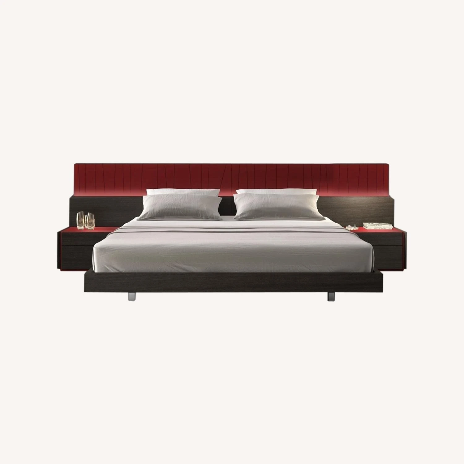 Other Queen Bed In Natural Red Lacquer Finish - Image 4