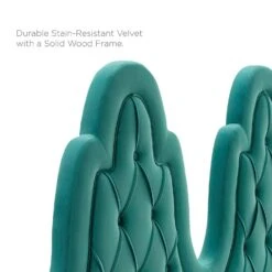 Other Vintage Twin Bed In Tufted Teal Velvet Performance