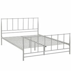 Other Modern Queen Bed In Gray Tapered Steel Frame