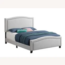 Other Queen Bed In Linen-Like Beige Fabric Upholstery