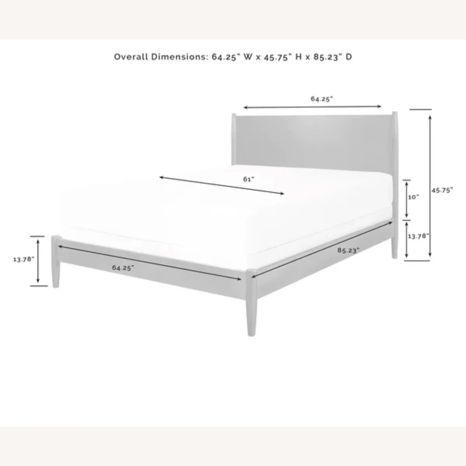 AllModern Brown Queen Size Bed - Image 2