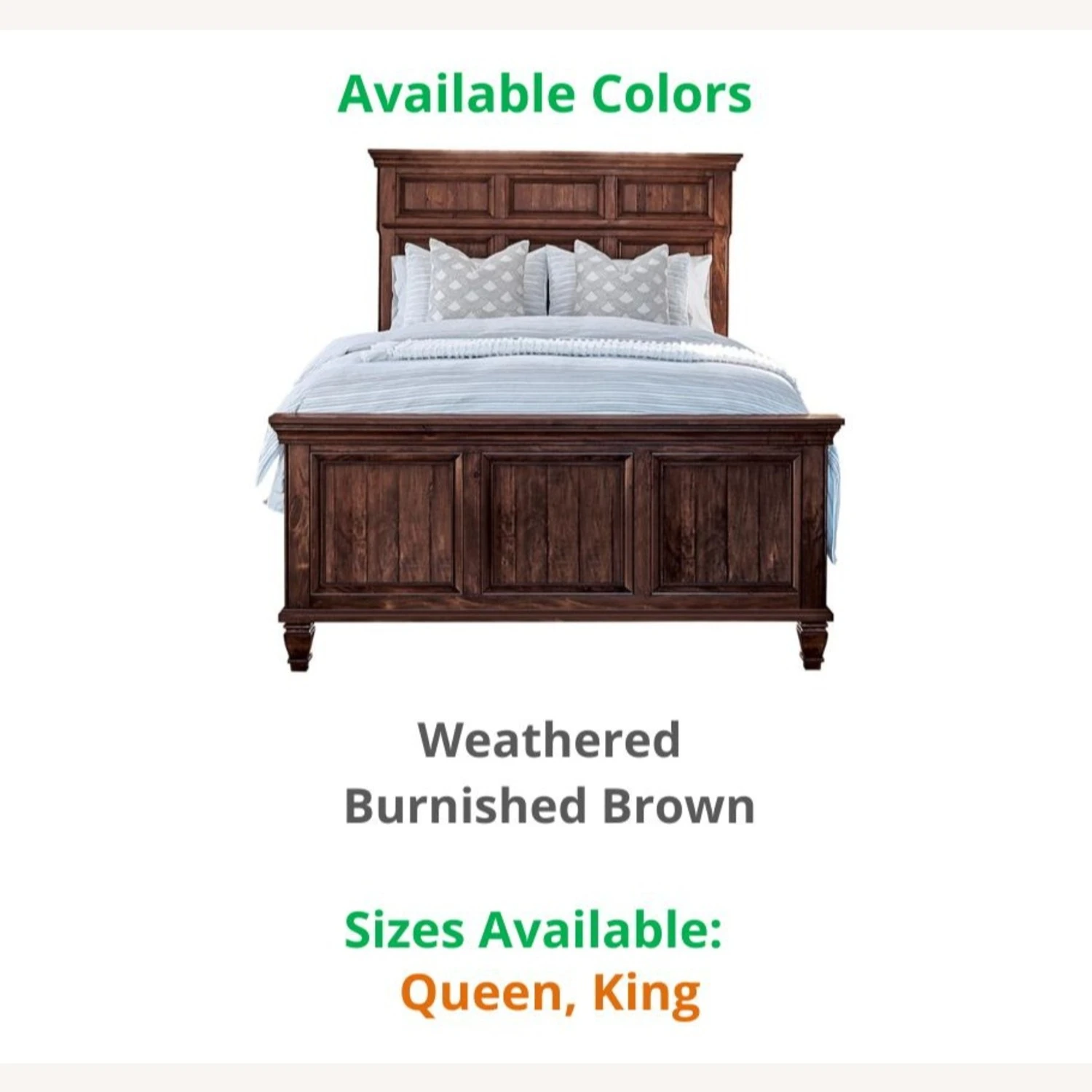 Other Queen Bed In Weathered Burnished Brown Finish - Image 4