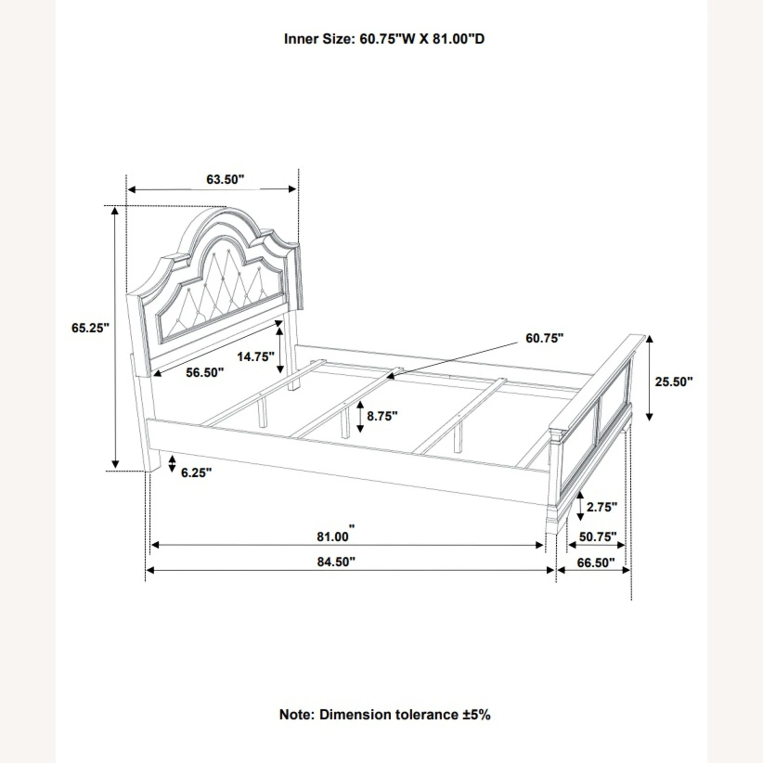 Other Queen Bed In Wheat With Arched Upholstered Headboard