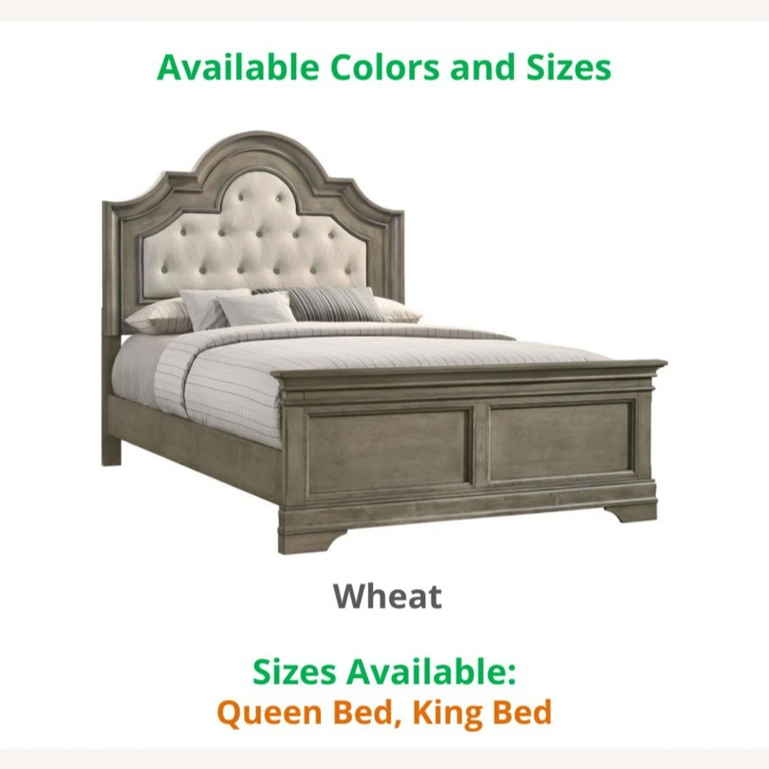 Other Queen Bed In Wheat With Arched Upholstered Headboard - Image 4