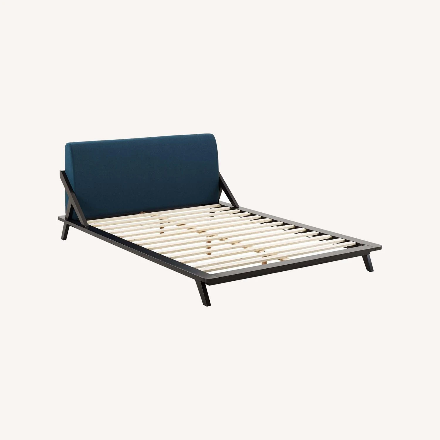 Other Queen Bed In Cappuccino Frame & Blue Headboard - Image 8