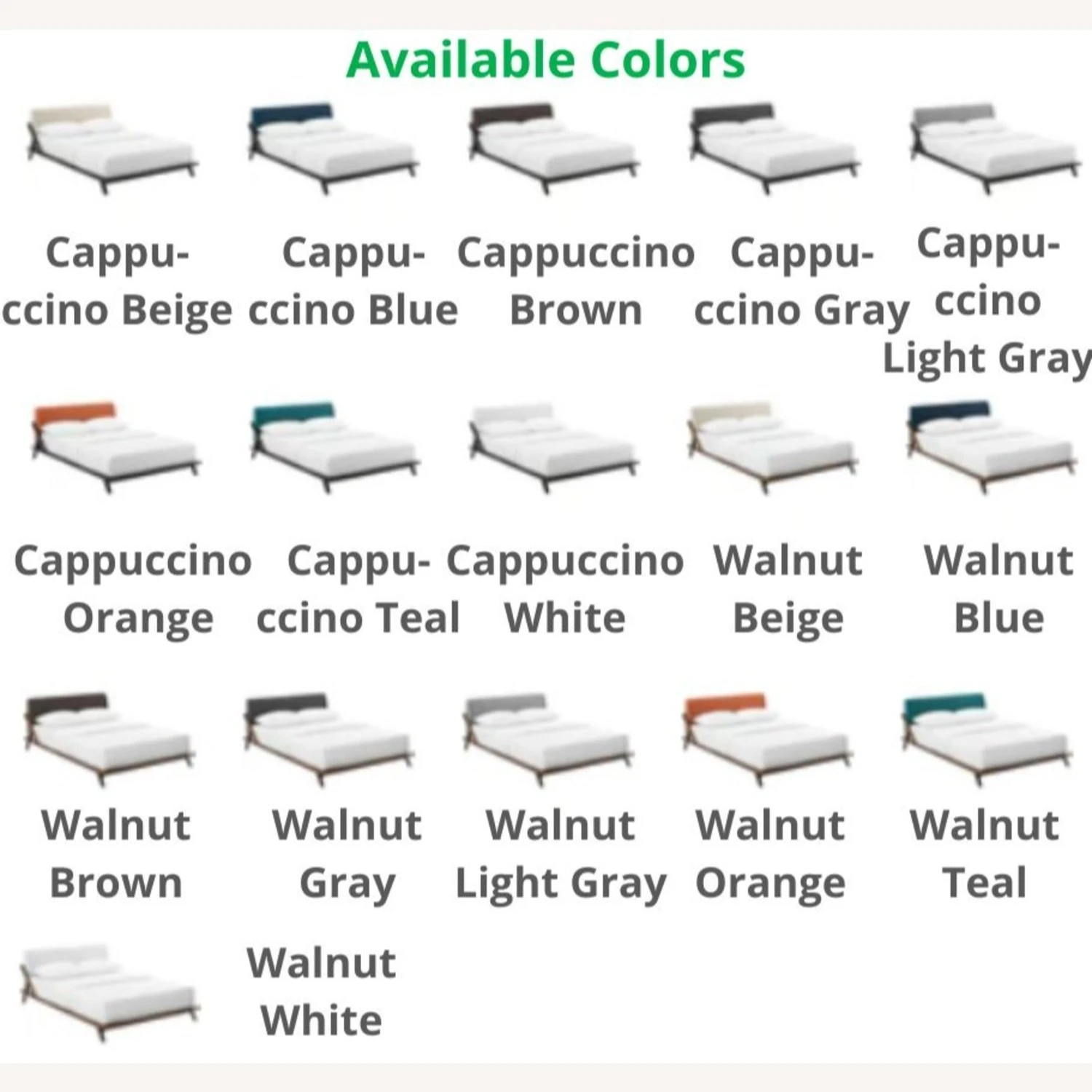 Other Queen Bed In Cappuccino Frame & Blue Headboard - Image 9