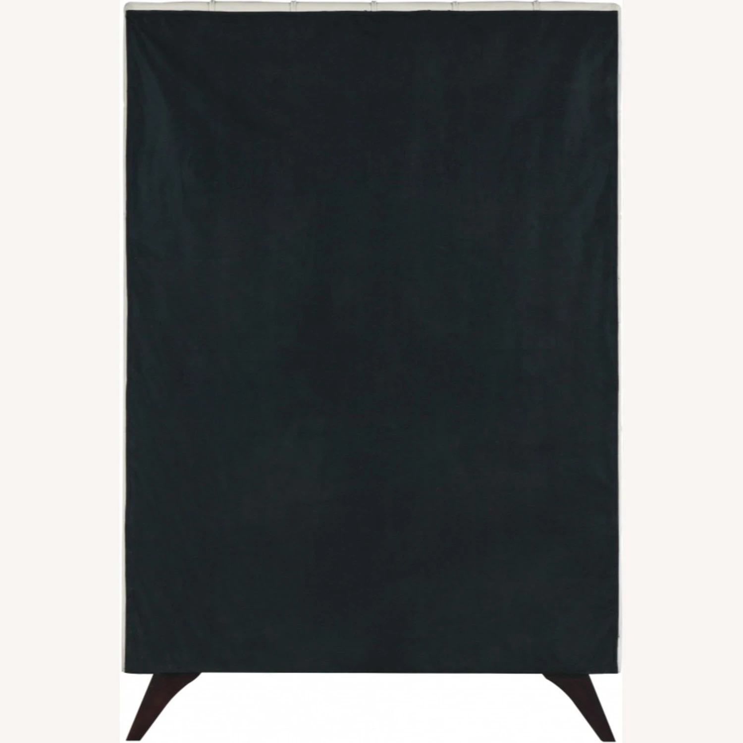 Other Twin Bed In Cream Velvet W/ Espresso Wood Legs - Image 5