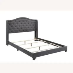Other Queen Bed In Grey Fabric Upholstery