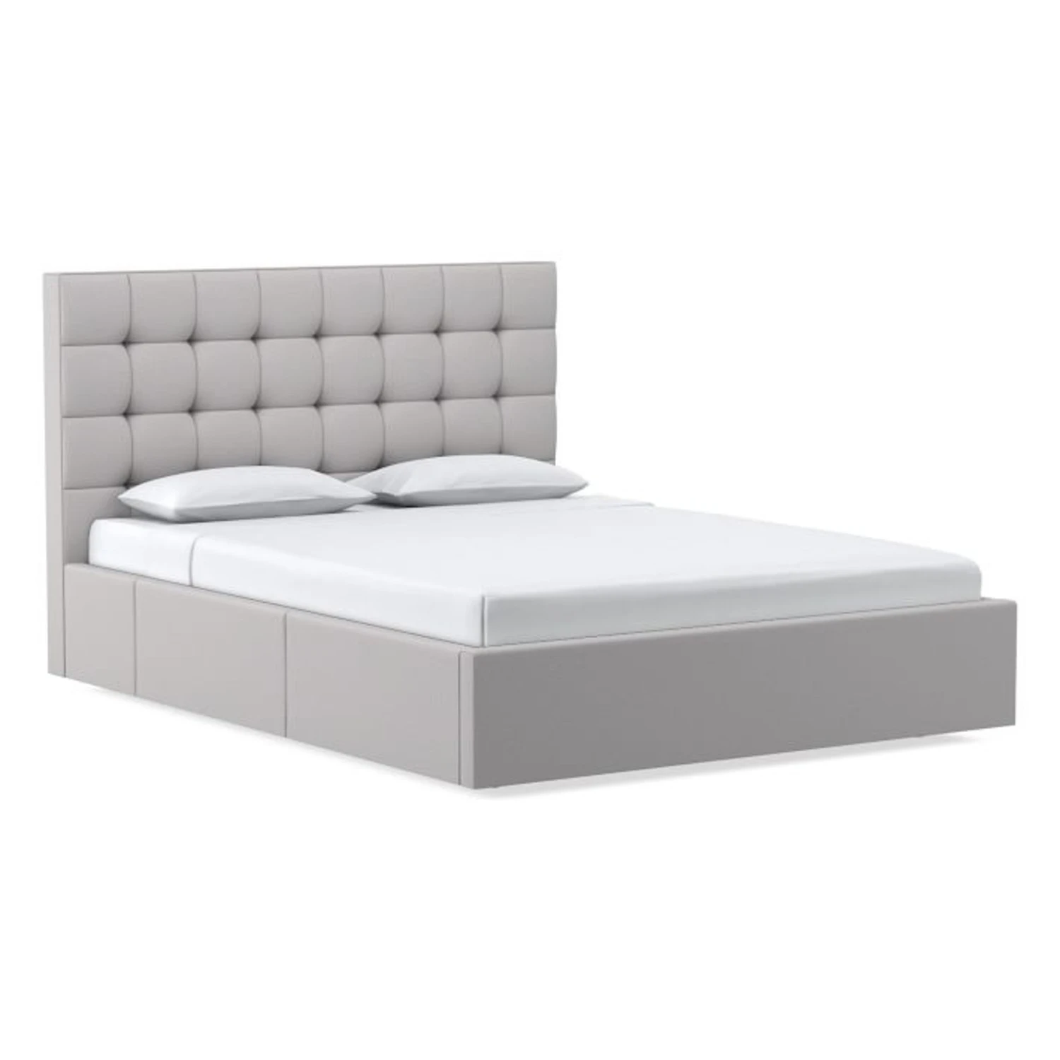 West Elm Emmett Side Storage Bed - Grid Tufted
