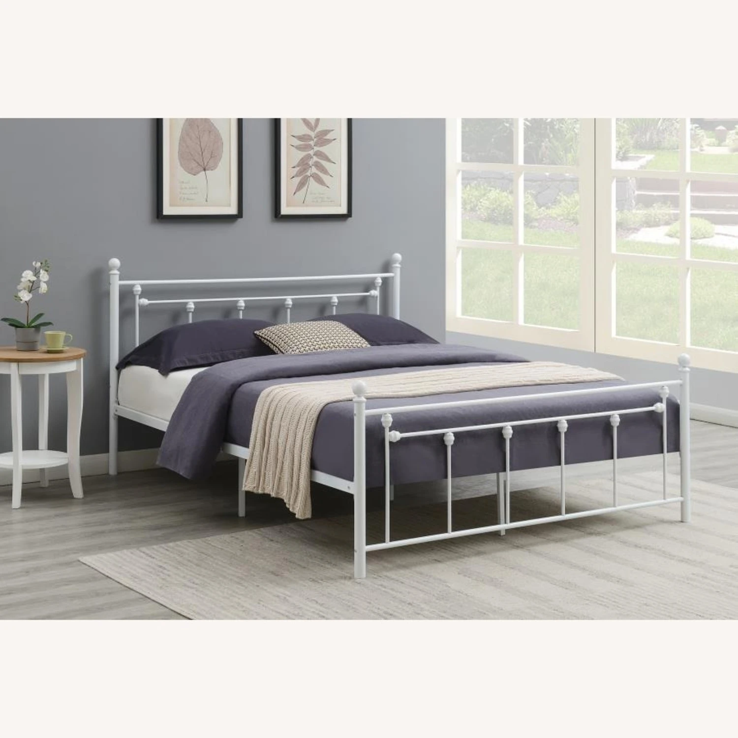 Other Queen Bed In Matte White W/ Slatted Frame - Image 2