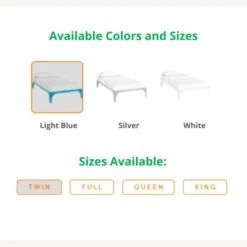 Other Queen Bed In White Sturdy Steel Frame Finish