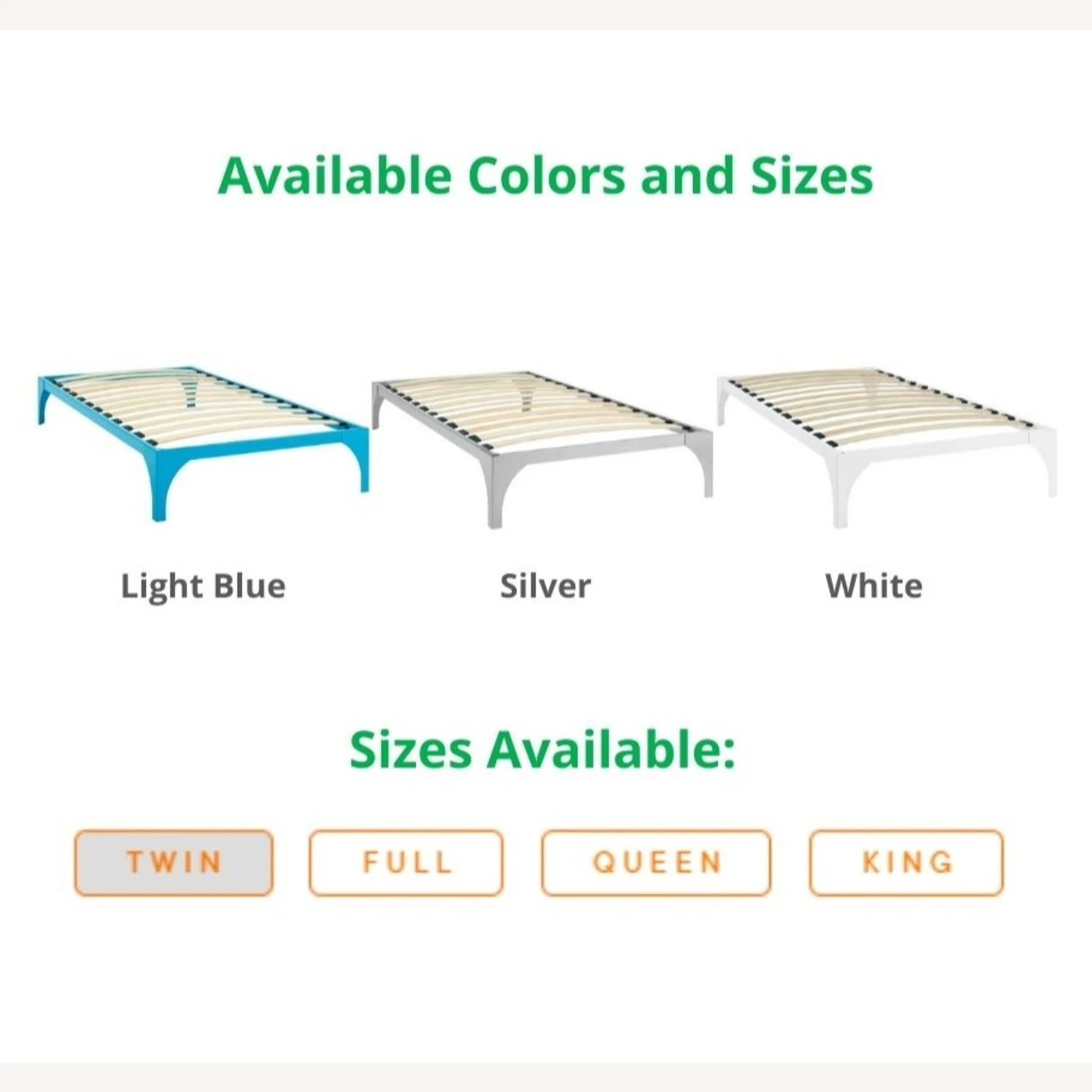 Other Twin Bed In Silver Sturdy Steel Frame Finish