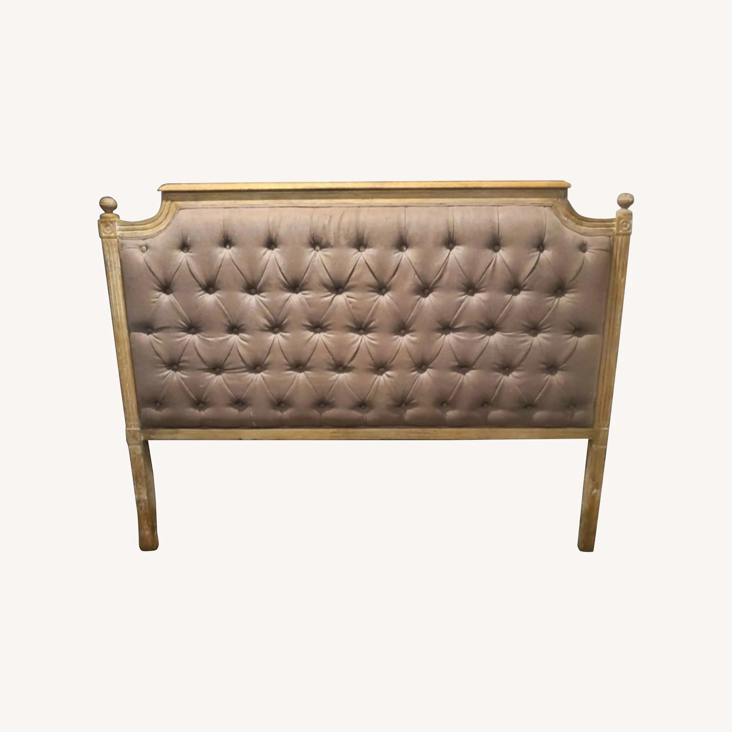 Zentique Louis Aubergine Tufted Oak Headboard - Image 4