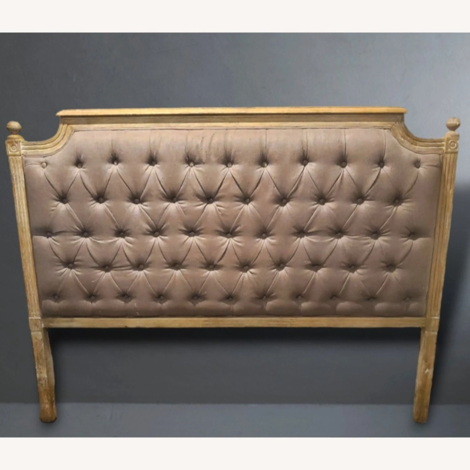Zentique Louis Aubergine Tufted Oak Headboard - Image 5