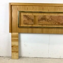 Vintage Modern Burl And Oak Queen Size Headboard
