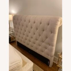 Restoration Hardware Linen Chesterfield Headboard In Sand