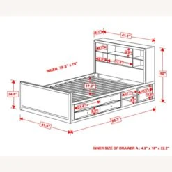 Other Twin Storage Bed In Cappuccino Finish W/ Bookcase