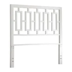 West Elm White Geometric Queen Headboard