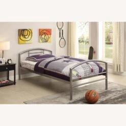 Other Contemporary Style Twin Bed In Silver Metal Finish