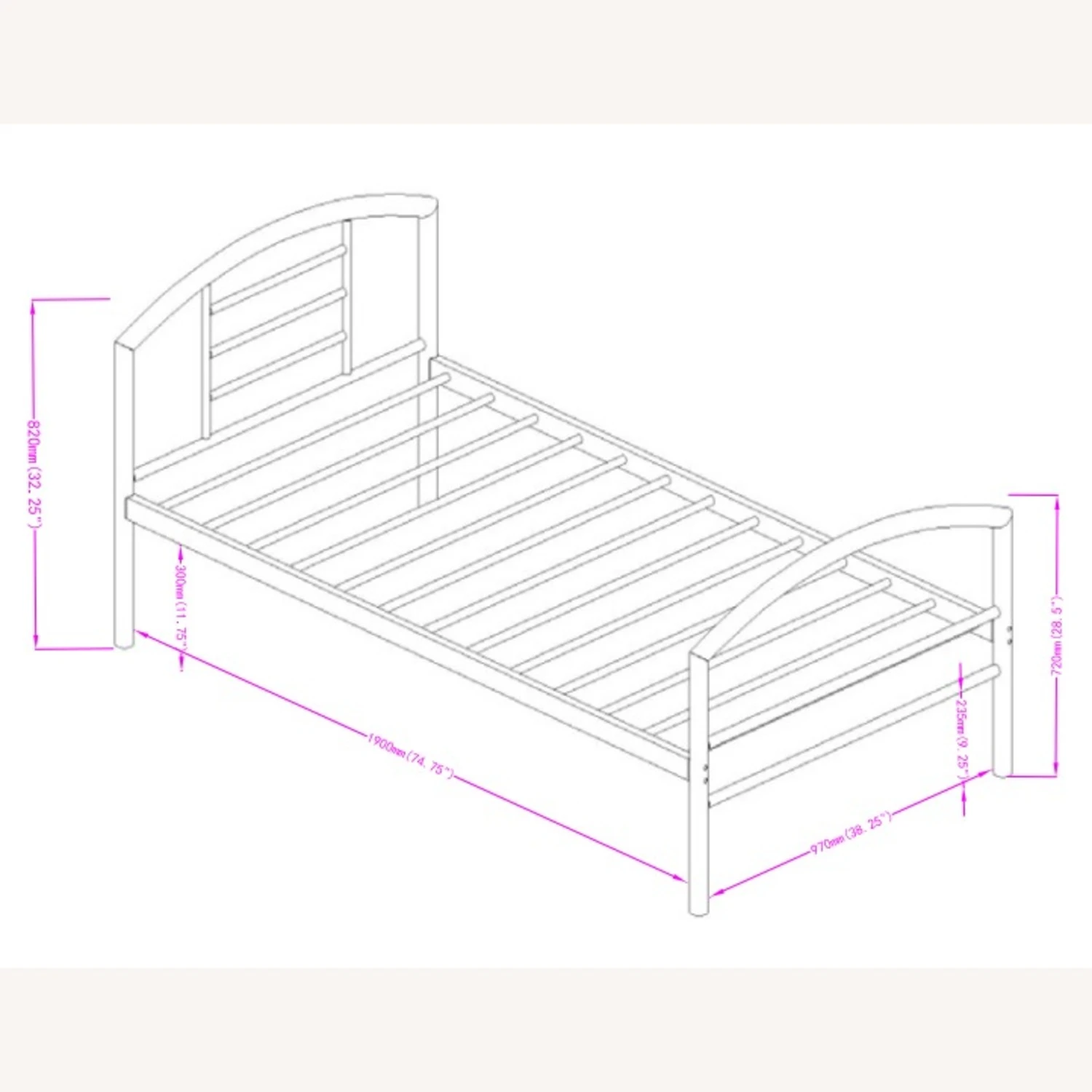 Other Contemporary Style Twin Bed In Silver Metal Finish - Image 6