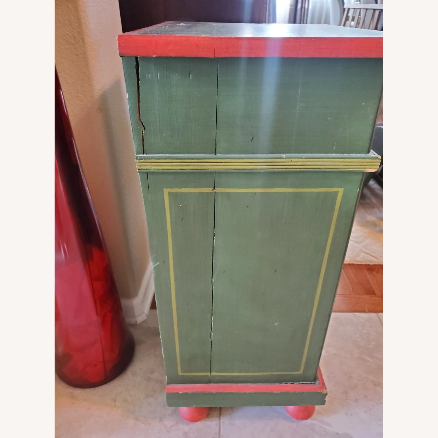 Vintage Folk Art Painted Bed From Germany