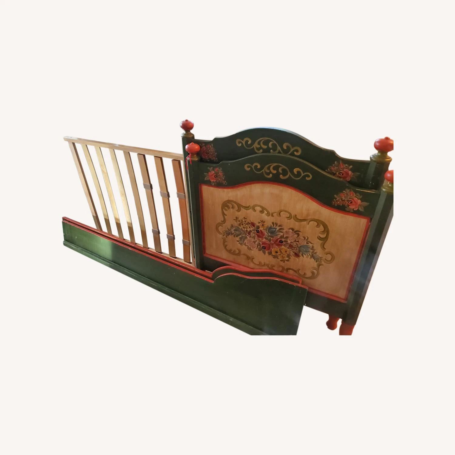Vintage Folk Art Painted Bed From Germany - Image 2