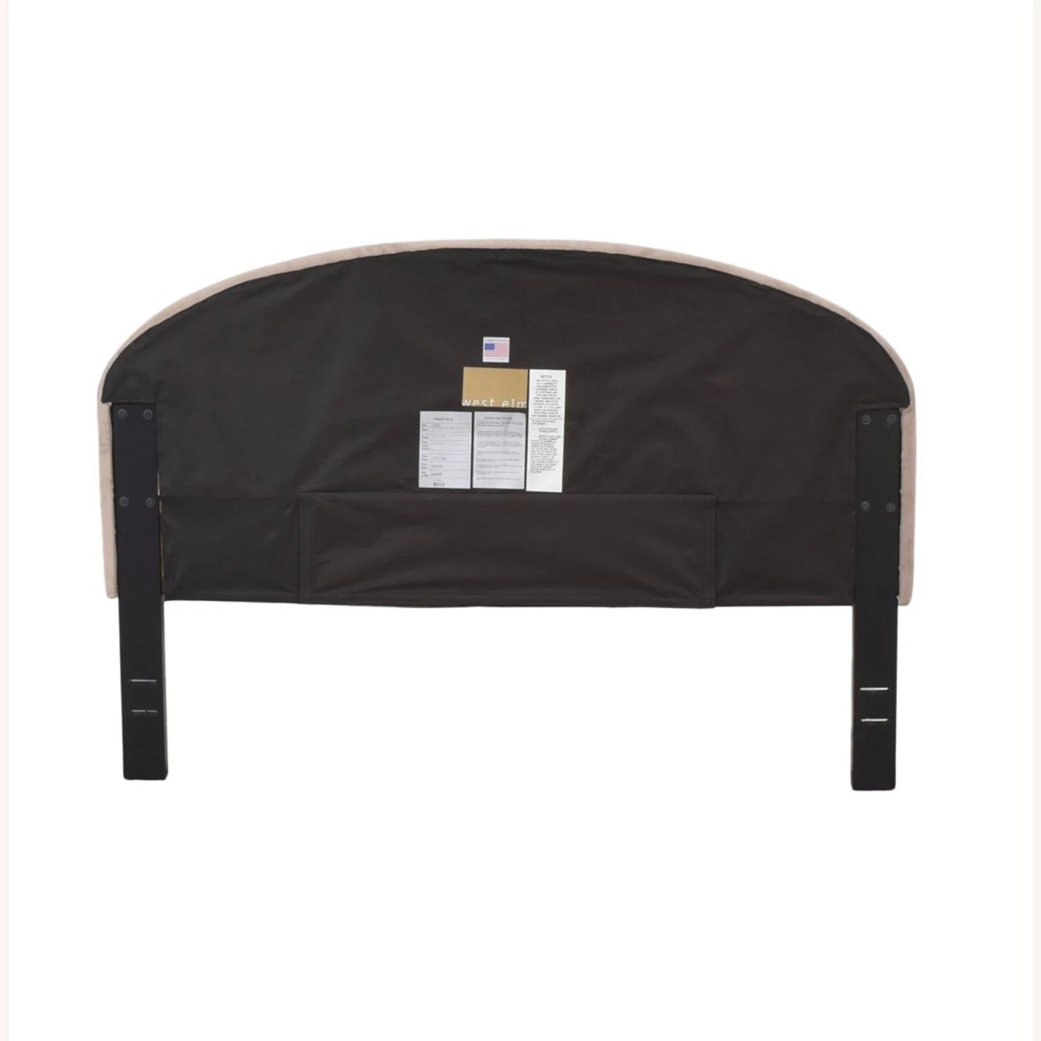 West Elm Queen Curved Headboard Dusty Blush Velvet - Image 2