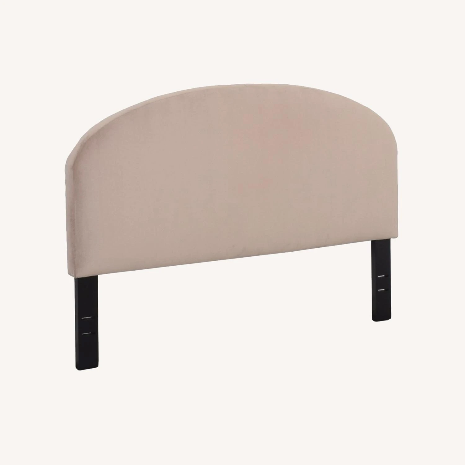 West Elm Queen Curved Headboard Dusty Blush Velvet - Image 4
