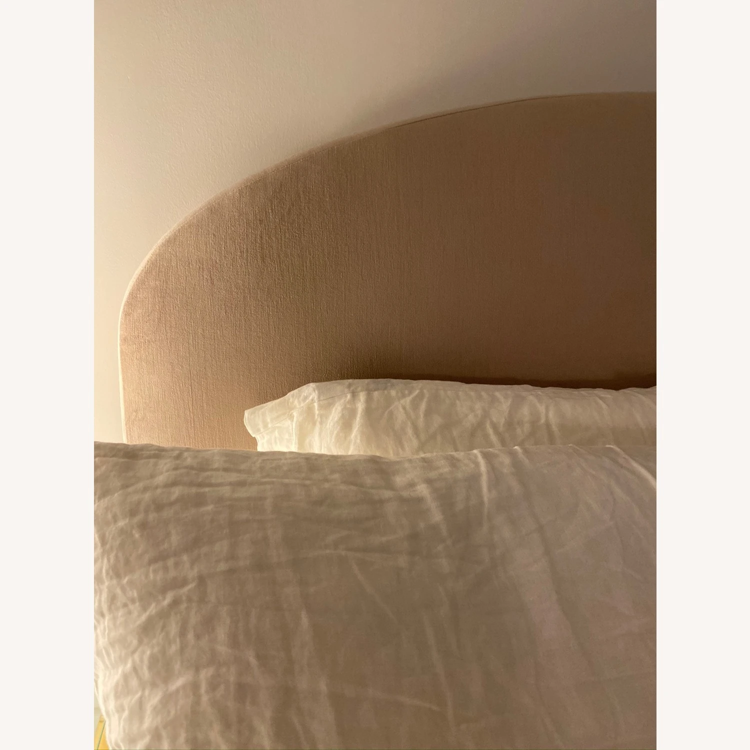 West Elm Queen Curved Headboard Dusty Blush Velvet - Image 14