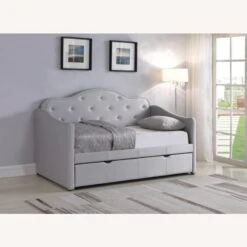 Other Twin Daybed In Pearlescent Grey Leatherette
