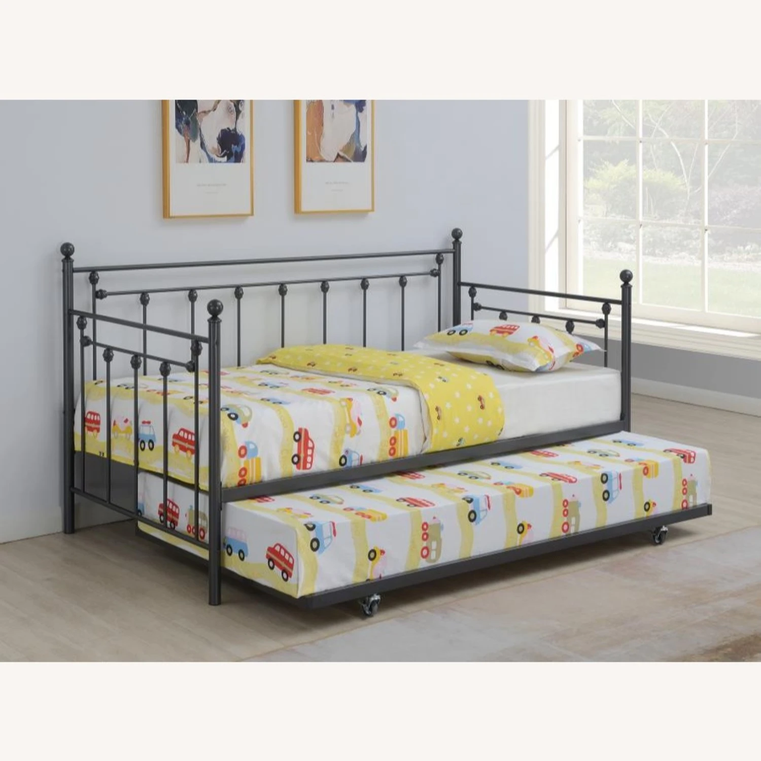 Other Twin Daybed In Gunmetal W/ Ornamental Accents