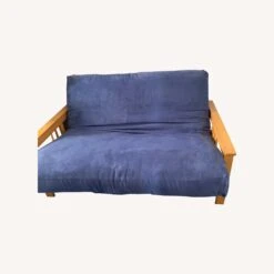 Other Blue Sued-cloth Full-sized Futon