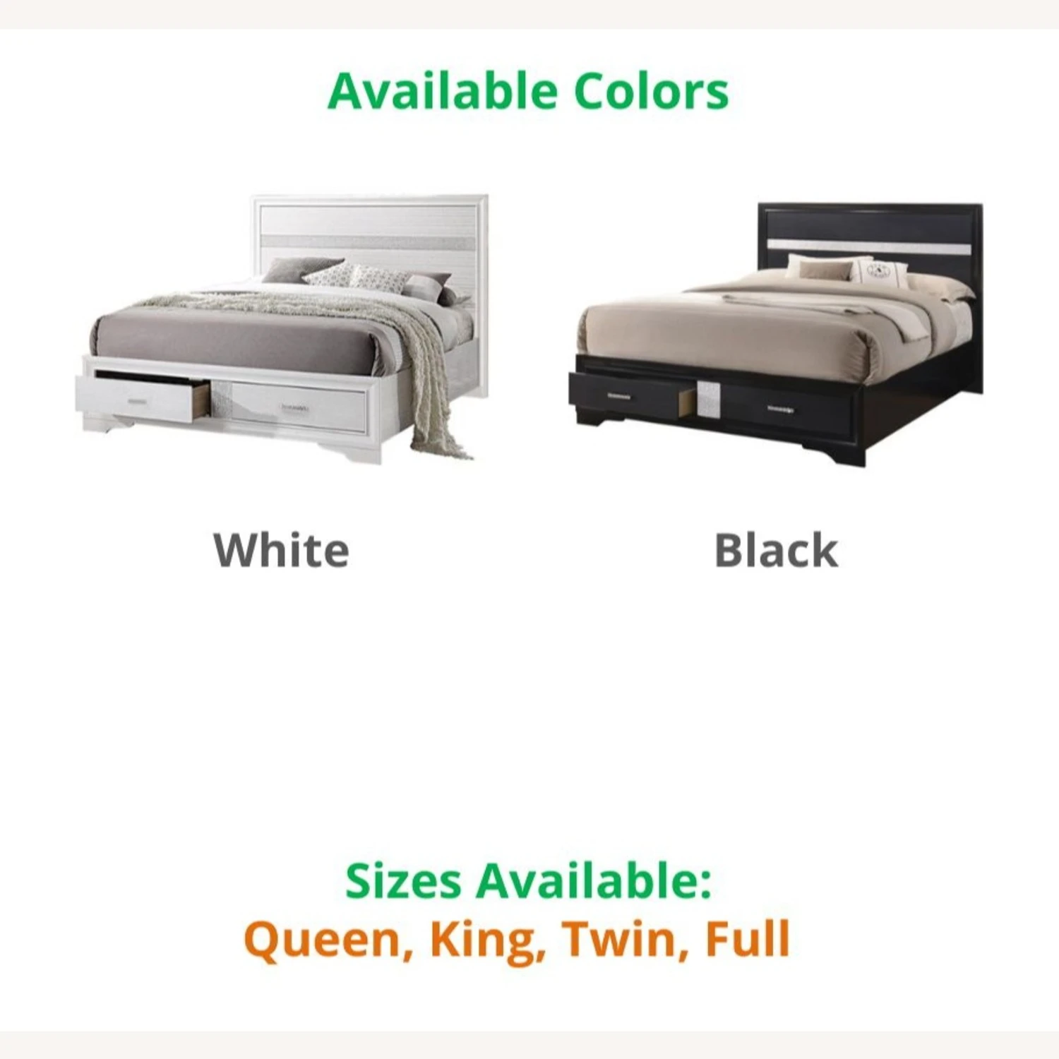 Other King Bed In White Finish With Footboard Storage - Image 2