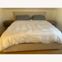 Oliver Space Upholstered Beige Bed Frame