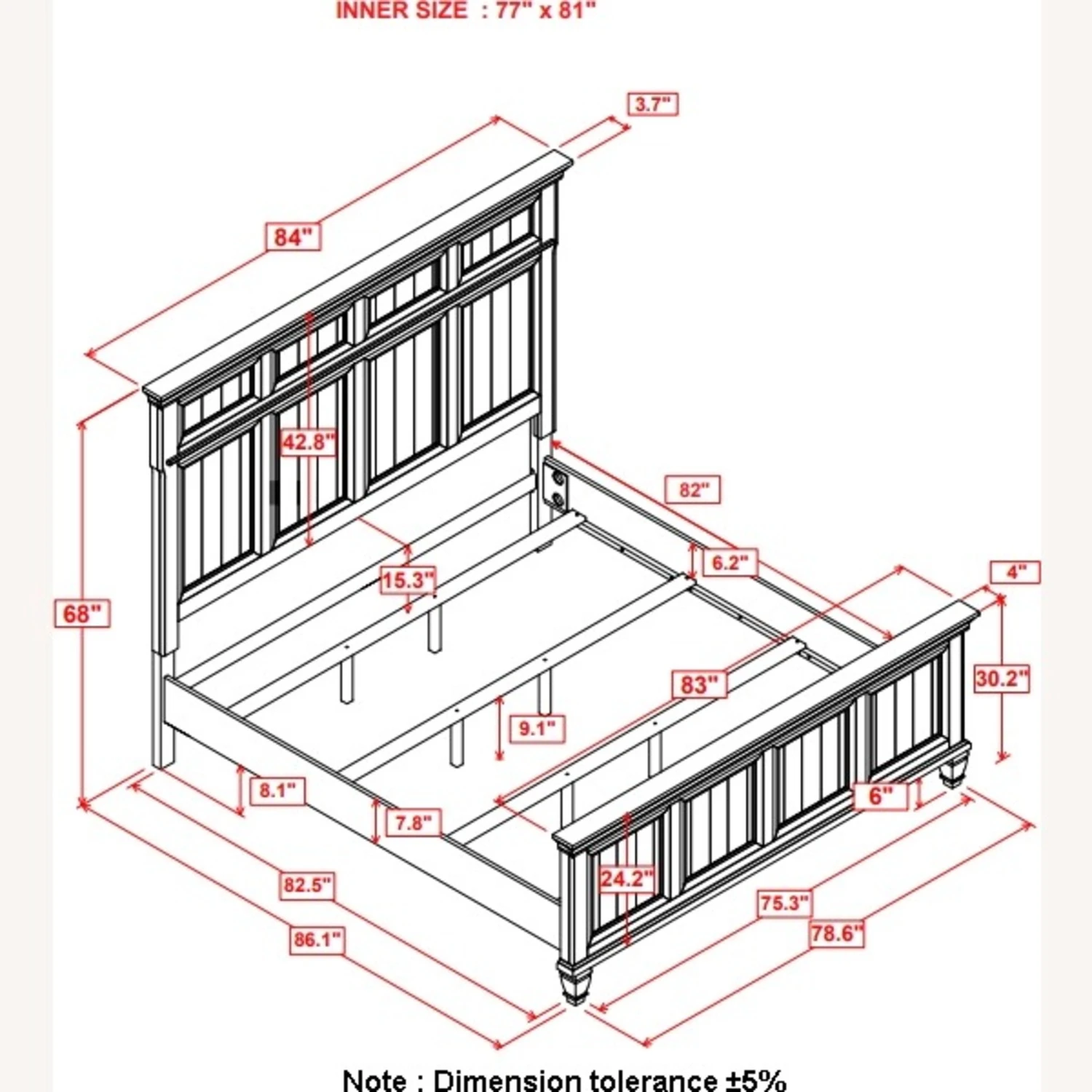 Other King Bed In Weathered Brown Finish - Image 3