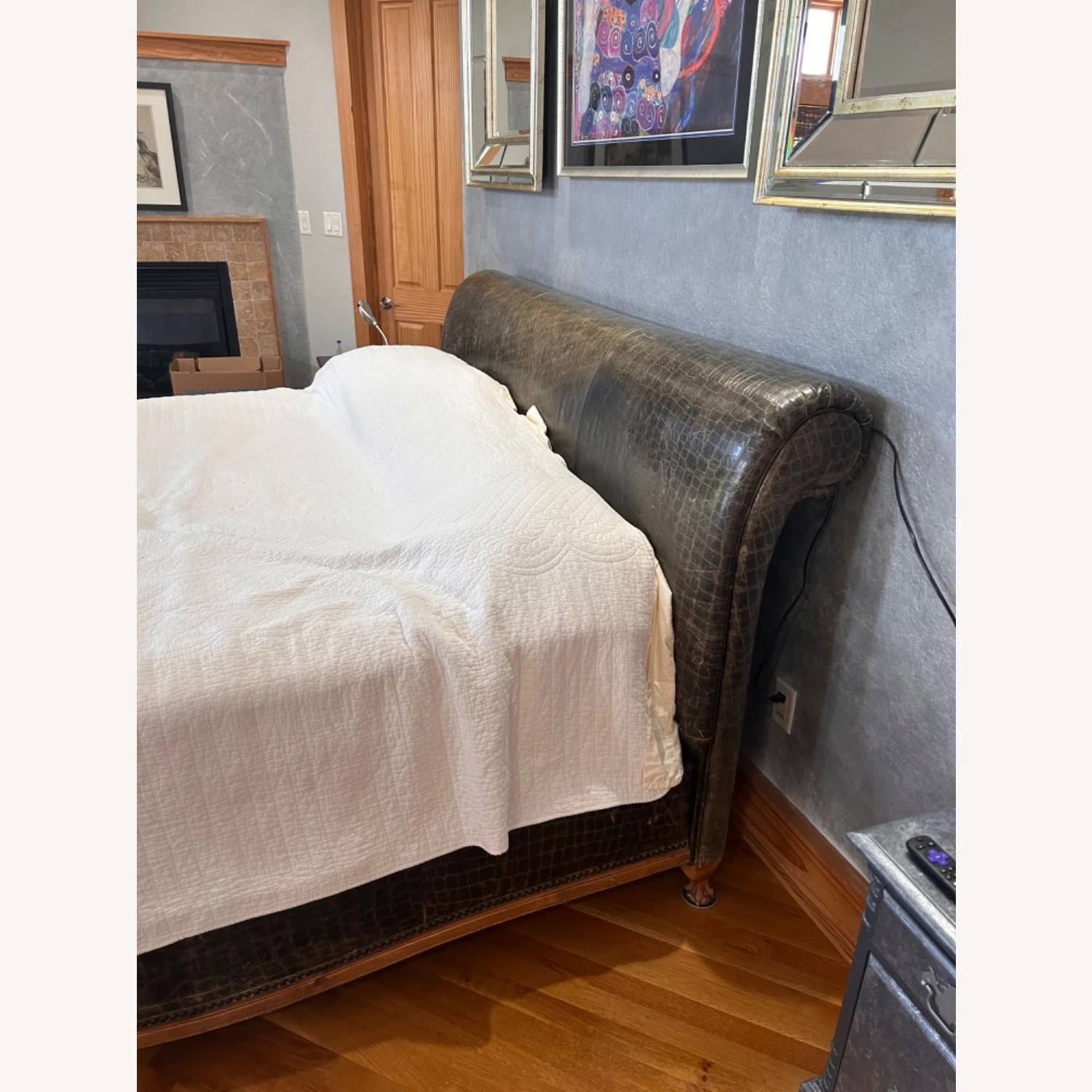 Other Embossed Leather Designer King Bed - Image 5