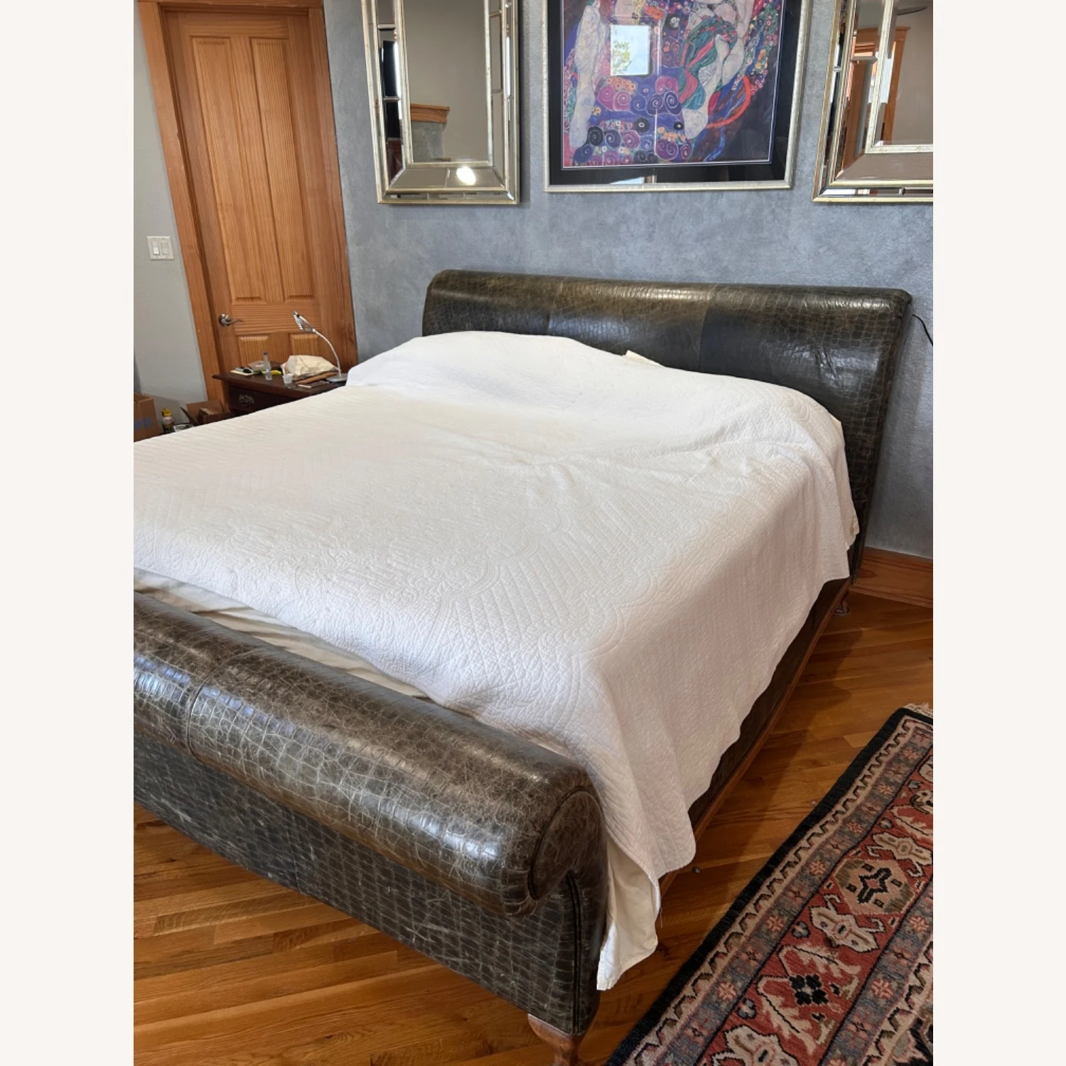 Other Embossed Leather Designer King Bed - Image 11