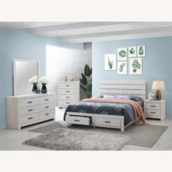 Other King Storage Bed In Coastal White Finish