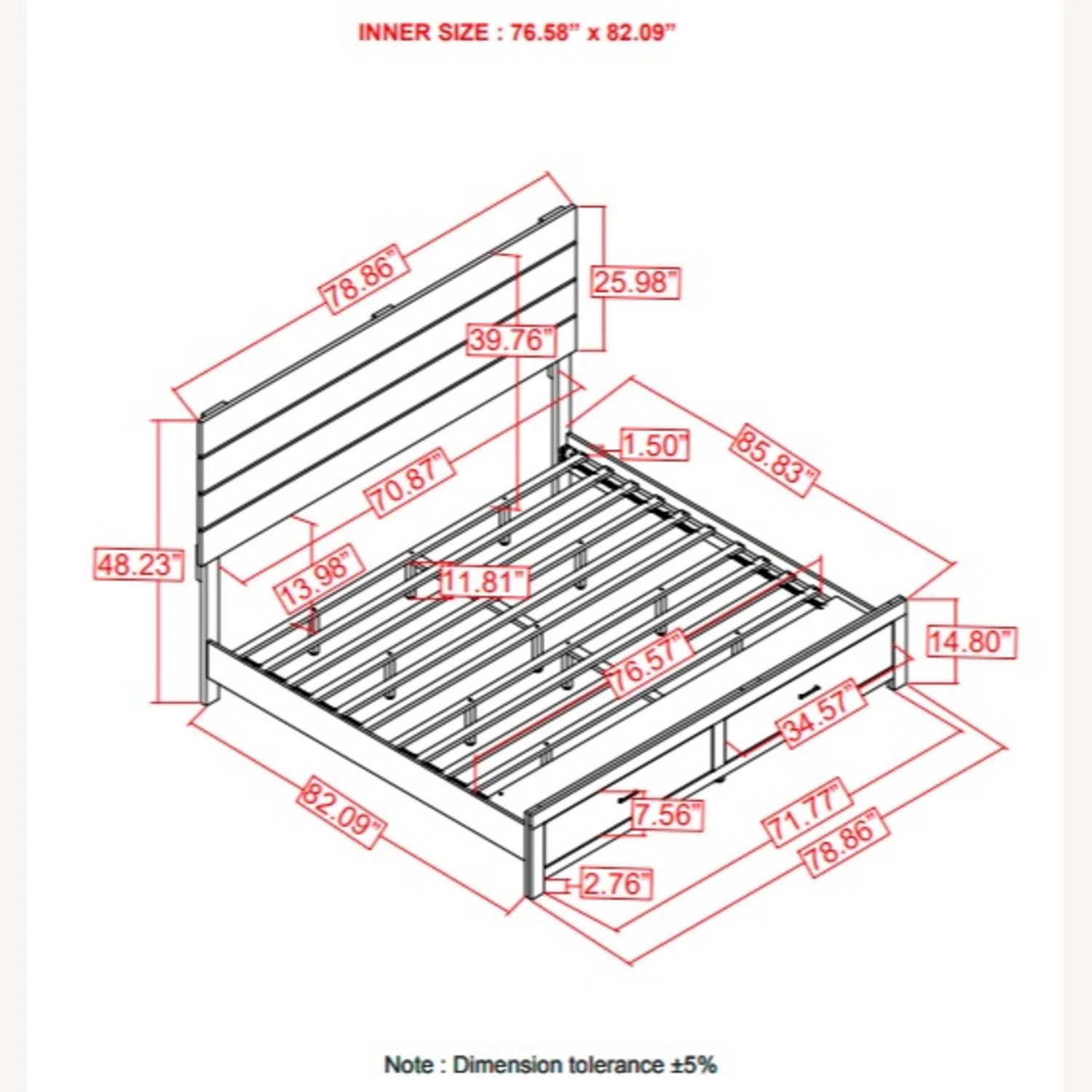 Other King Storage Bed In Coastal White Finish - Image 4