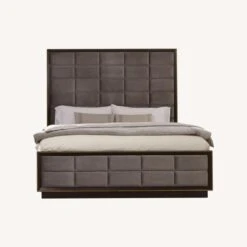 Other King Bed In Smoked Peppercorn & Grey Velvet Finish