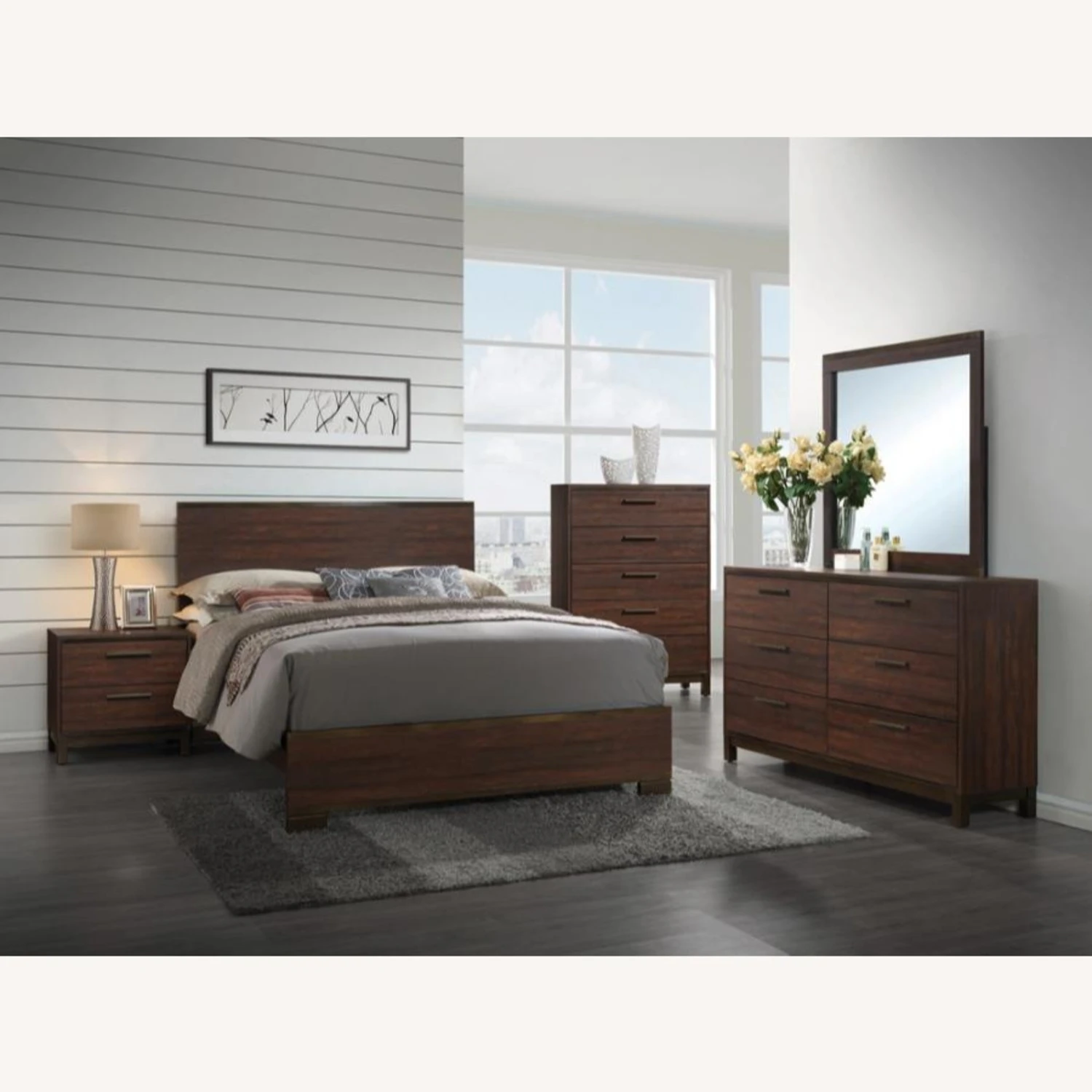 Other King Bed In Rustic Tobacco With Straight Headboard