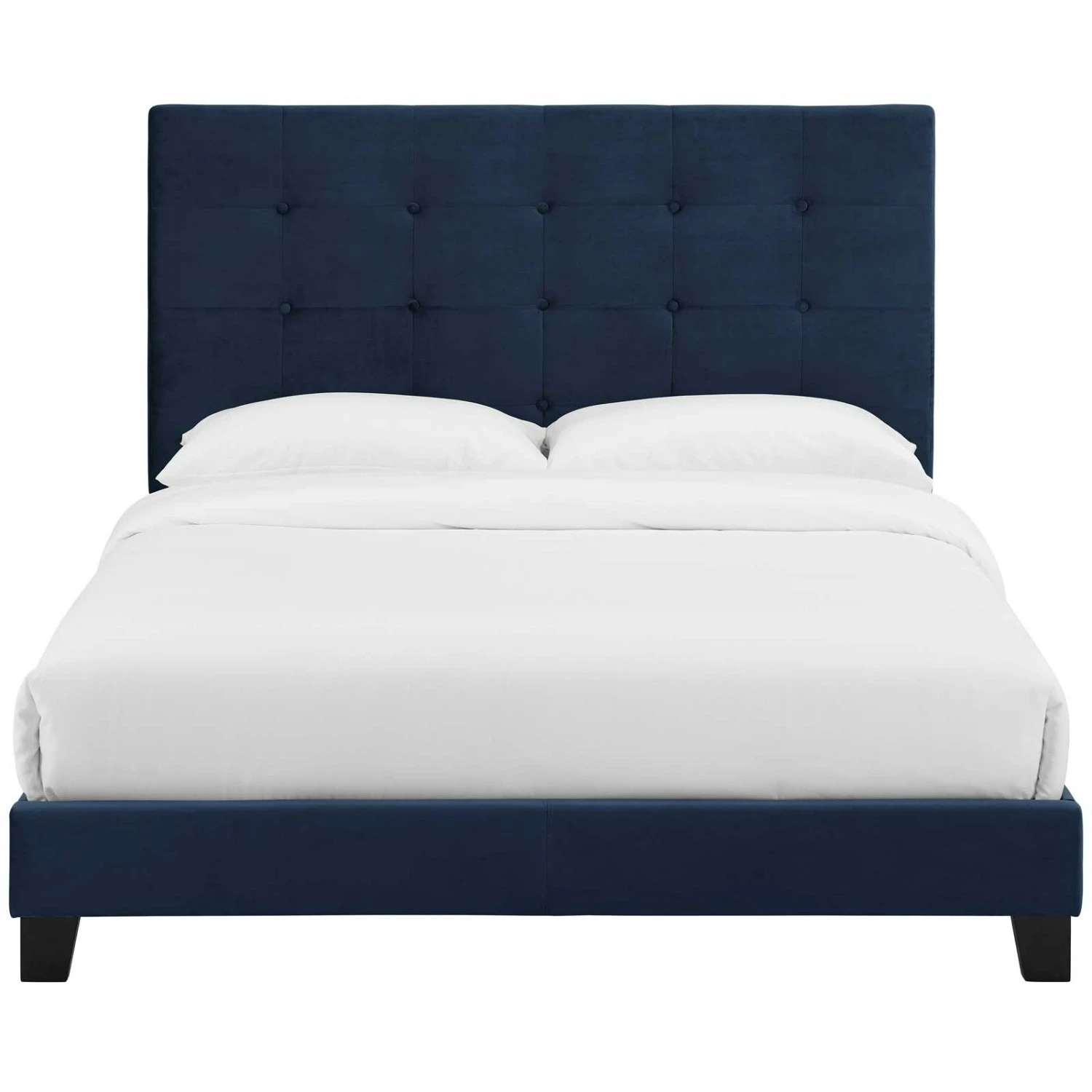 Other Modern King Bed In Midnight Blue Fabric Finish - Image 2