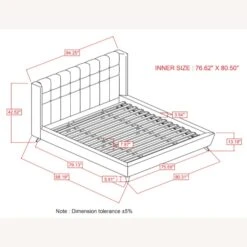 Other King Bed In Grey Woven Fabric W/ Tufted Headboard