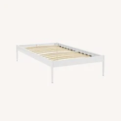 Other King Bed Frame In White Steel & Dowel Legs Finish