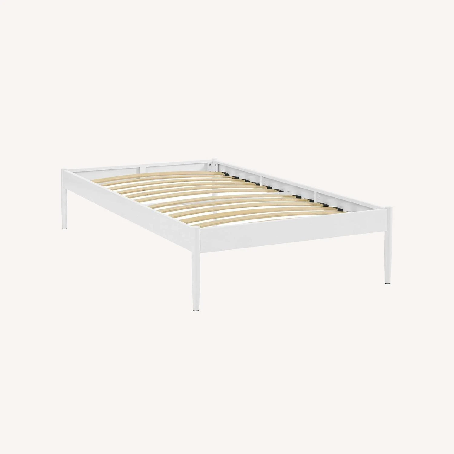 Other King Bed Frame In White Steel & Dowel Legs Finish