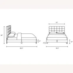 Other Twin Bed In Tufted Upholstered Gray Fabric Finish