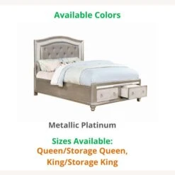 Other King Bed In Metallic Platinum W/ Storage Drawer