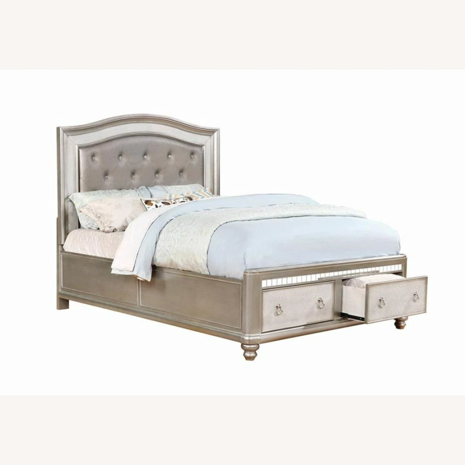 Other King Bed In Metallic Platinum W/ Storage Drawer - Image 4